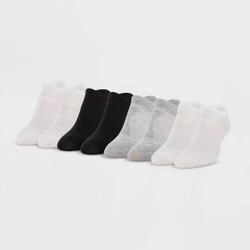 All Pro Women's Perfect Heel Forming Fit 6+2 Bonus Pack Liner Athletic Socks - White/Gray/Black 4-10