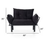 TiramisuBest Metal Legs Futon Loveseat, Black Chenille Upholstery, Compact 2-Seater Sofa, Durable Metal Frame, Easy Assembly - 4 of 4