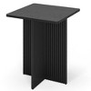 Stead Square Fluted Accent Side Table - Pedestal Drink Table with Solid Wood X-Base and Wood Veneer Top (Blackened Oak) - 4 of 4