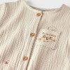 Baby Boys' 2pc Disney Winnie The Pooh Gauze Romper and Hat Set - Oatmeal - 2 of 4