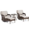 Buenhomino 5PCS Patio Furniture Set with Outdoor Swivel Rocking Chair, Ottoman and Side Table, All Weather Wicker Outdoor Conversation Set - 3 of 4