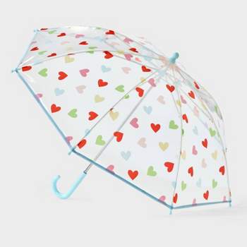 Girls' Heart Printed Stick Umbrella - Cat & Jack™ Clear