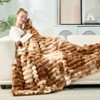 Cozy Bliss Faux Fur Plush Decorative Blanket, Cozy Warm Striped Throw Blanket - 2 of 4
