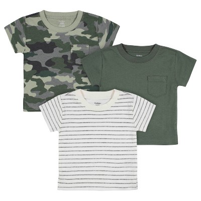 Image of Gerber Baby & Toddler Boys' Short Sleeve Pocket Tees, 3-Pack, Color Me Camo, 0-3 Months