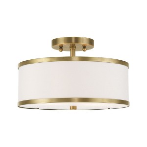 Livex Lighting Park Ridge 2 - Light Semi-Flush Mount in  Antique Brass - 1 of 4