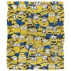 Kids' Minions Group Pattern Silky Touch Blanket White 36X58 - 2 of 4