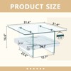 FONTOI 31.4" Two-Tier Coffee Table with Marble Pattern Sticker, Side Table for Living Room - 3 of 4