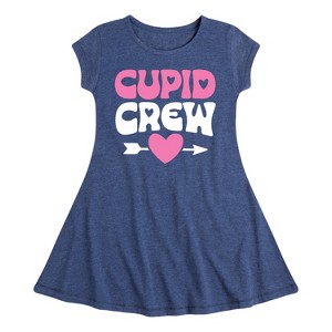 Girls' - Instant Message - Valentine's Day Cupid Crew Fit & Flair Cap Sleeve Dress - 1 of 3