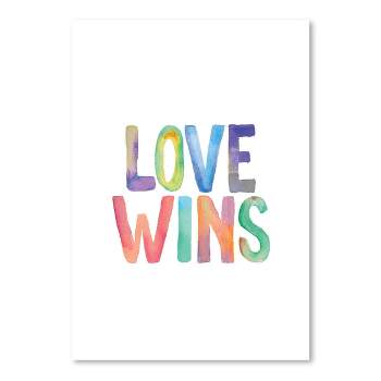 Americanflat Motivational Minimalist Love Wins Watercolor By Motivated Type Poster
