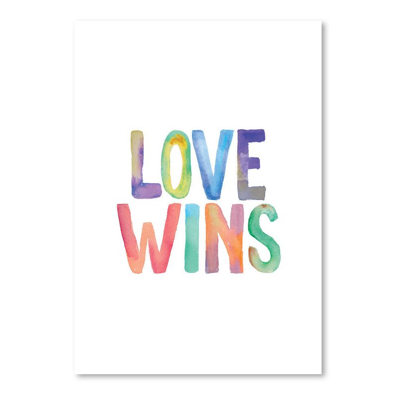 Americanflat Motivational Minimalist Love Wins Watercolor By Motivated Type Poster, 1 of 7