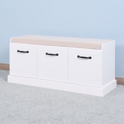 NicBex 38.98" Storage Bench Modern Wooden Entryway Shoe Cabinet for Bedroom, Entryway