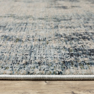Hayden Abstract Blue and Beige Rectangular Area Rug 6'7" x 9'6"