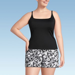 Lands' End Women's Chlorine Resistant Square Neck Tankini Swimsuit Top - 1 of 3