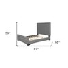 HomeRoots Gray Tufted Velvet Upholstered Queen Bed Frame - 3 of 4