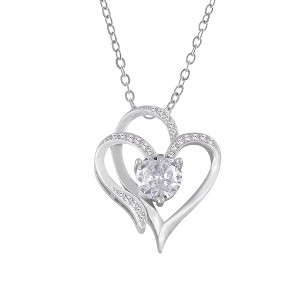 Anna-Kaci Zircon Crystal Rhinestone Jewelry Heart Pendant Necklace Perfect for Wife on Wedding Anniversary, Valentine's, or Mother's Day - 1 of 4