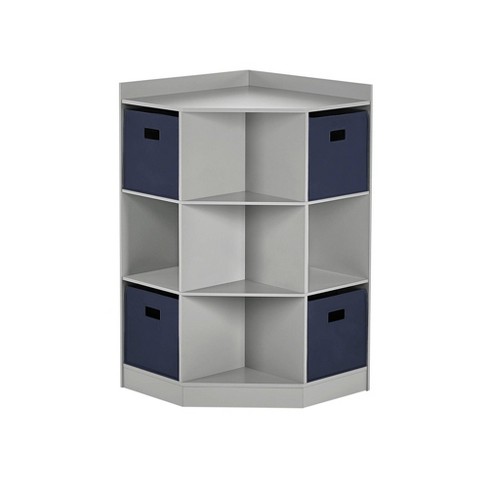 5pc Kids' Corner Cabinet Set With 4 Bins Set - Riverridge Home