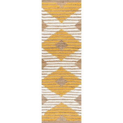 Nuloom Hand Braided Marla Denim And Jute Diamonds Indoor Area Rug