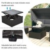 U Style 4-Piece Wicker Patio Chaise Lounge,Outdoor Patio Set With Retractable Canopys And Washable Cushions,Table And Ottomans -Maison Boucle - 3 of 4