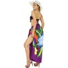 LA LEELA Women's Beach Bikini Swimwear Swim Cover Up Wrap Bathing suit Summer Wraps Beachwear Sarong Swimsuits for Women One Size Purple, Floral - 4 of 4