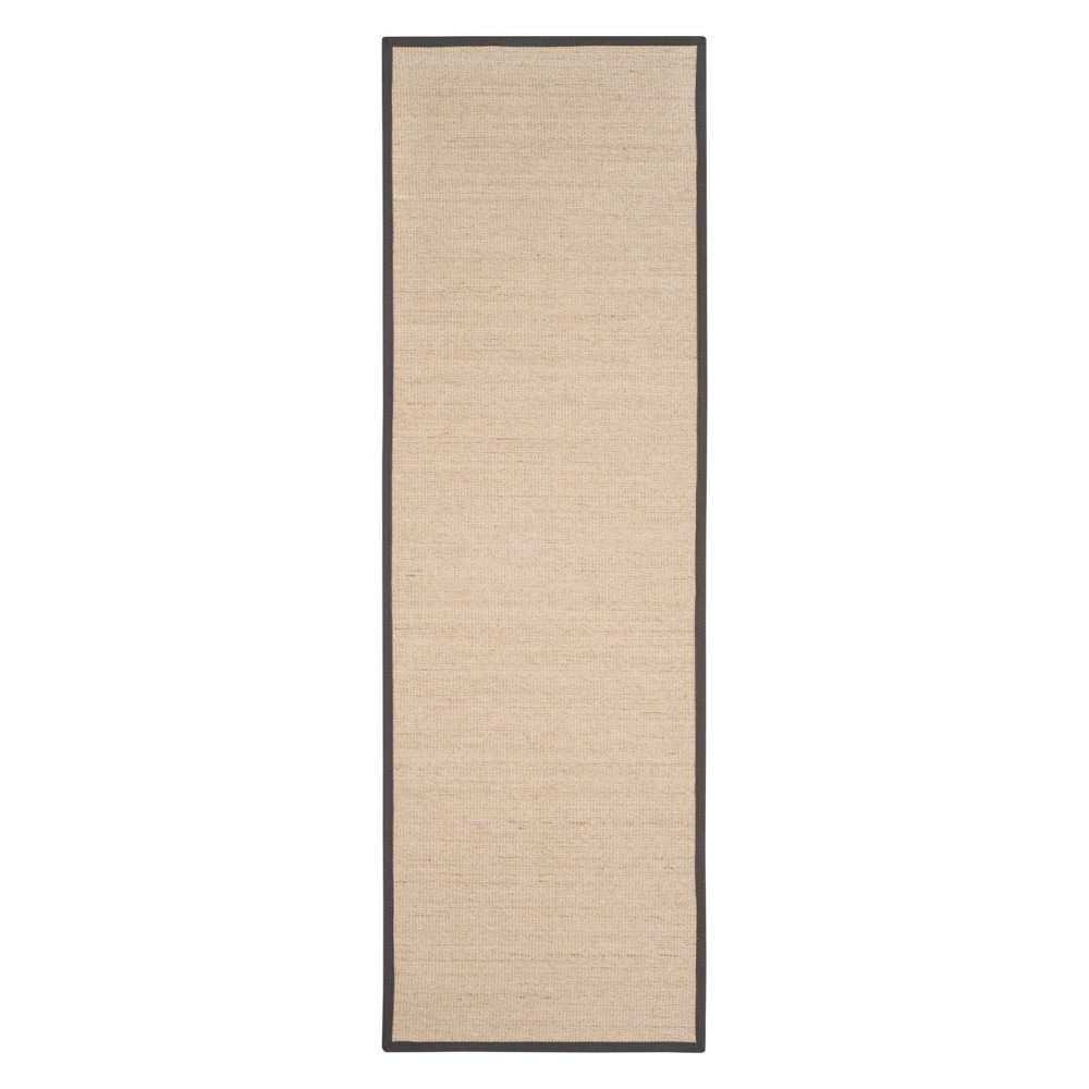  Solid Loomed Runner Natural/Dark Gray