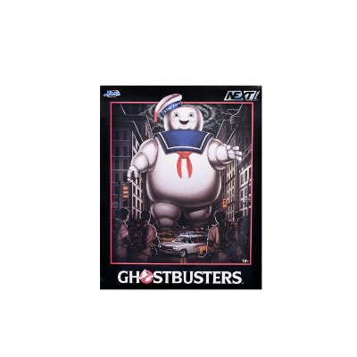 Jada Ghostbuster Stay Puft Marshmallow Man Figure with Nano Ecto-1 Car Diorama Set