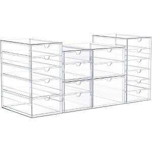 Sorbus Clear Stackable Drawer Storage Organizers - Bathroom, Laundry Room & Home Countertop Drawer System - 1 of 4