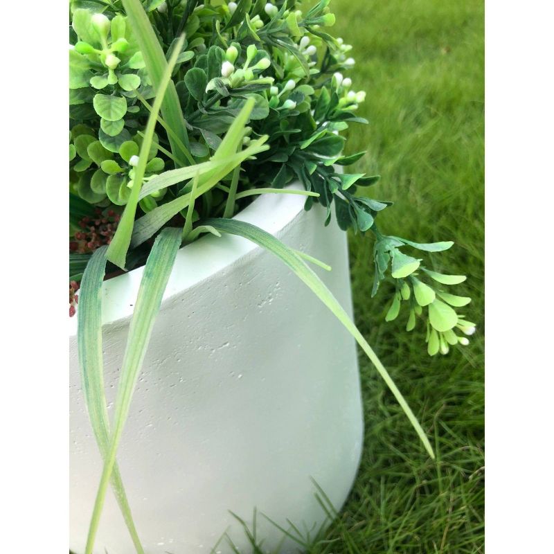 Rosemead Home &#38; Garden, Inc. 13&#34; Wide Kante Lightweight Concrete Modern Cylinder Outdoor Planter Pure White, 4 of 12
