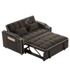 54.7'' Velvet Foldable Recliner Double Seat Sleeper Sofa with USB Port, Side Pockets, and Adjustable Backrest - 4 of 4