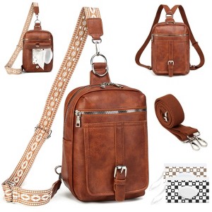 Vegan Leather Backpack shoulder Bag 2 in 1 NEW OTTAVIA — Italian Leather 2-in-1 Convertible Backpack Tote  main image 2