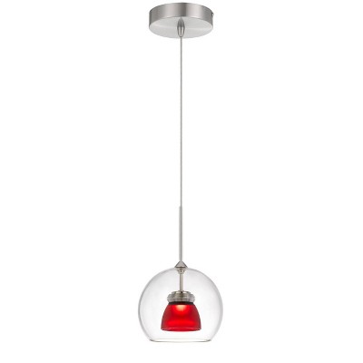 4.75" Integrated LED Dimmable Double Glass Mini Pendant Red- Cal Lighting