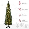 Aghana Digitals 6ft Pre-Lit Slim Pencil Christmas Tree: 390 Tips, 200 Warm White LEDs, Space-Saving - 4 of 4