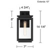 Possini Euro Design Atkins 14 1/4" High Modern Outdoor Wall Light Fixture Mount Porch House Weatherproof Matte Black Die Cast Metal Clear Glass Shade - 4 of 4