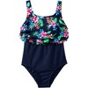 Lands' End Women's Chlorine Resistant V Neck One Piece Fauxkini Swimsuit - 4 of 4