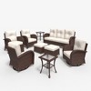 LayinSun Outdoor Patio Furniture Set, Brown Rattan Wicker Sectional Swivel Rocker Chairs Sets - 2 of 4