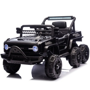 TopComfy Baby Walkers Kids Six Wheel Ride Truck With Parental Oversight Six Wheel Suspension Four Drive Units for Kids, Black, 42.13"*20.47"*10.63" - 1 of 4