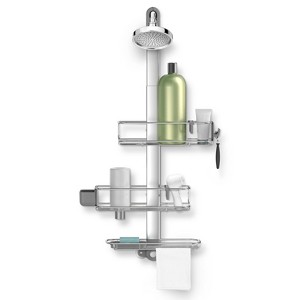 simplehuman Large Plus Adjustable Shower Caddy - Stainless Steel/Anodized Aluminum: Bath Organizer with Suction Cups - 1 of 4