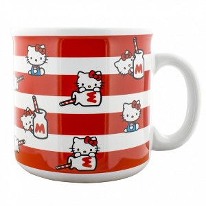 Adult Hello Kitty Milk Bottle Stripes 20oz Ceramic Camper Mug - 1 of 4