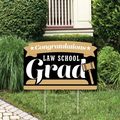 Big Dot of Happiness Law School Grad - Future Lawyer Graduation Party Yard Sign Lawn Decorations - Congratulations Party Yardy Sign