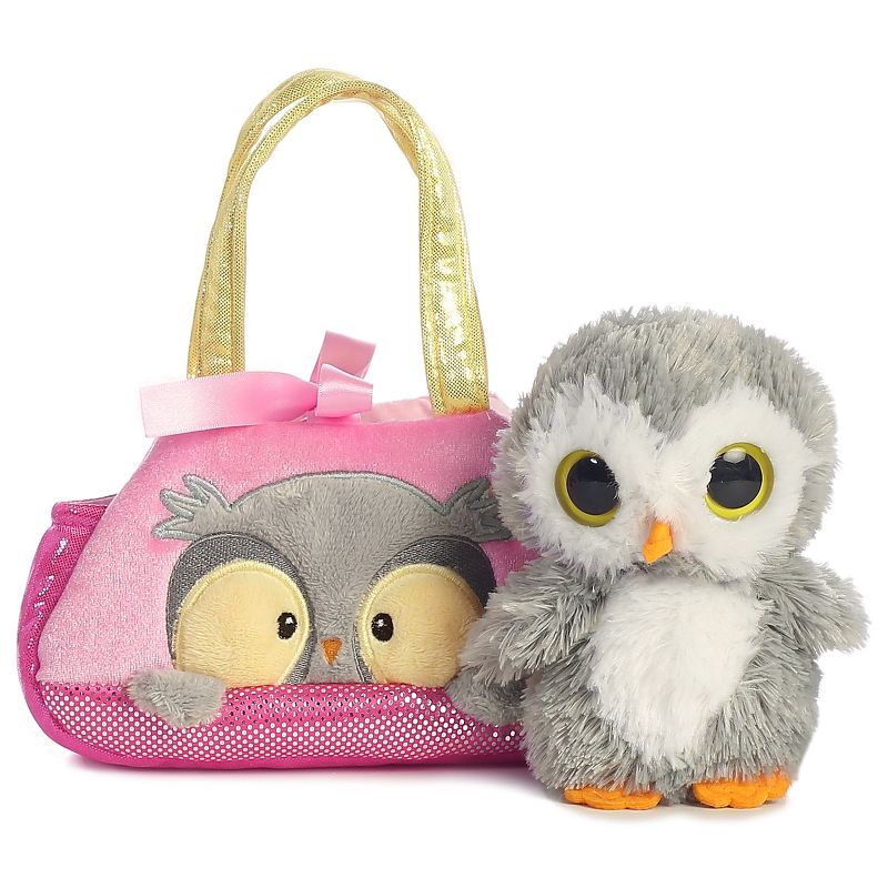 Aurora Fancy Pals 7" Peek-A- Boo Owl Pet Carrier Grey Stuffed Animal, 3 of 4