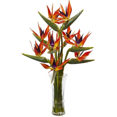 Nearly Natural 32-in Large Bird of Paradise in Vase