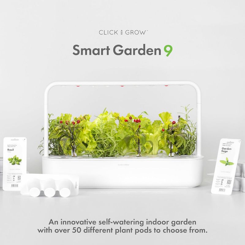 Click & Grow Indoor Herbal Tea Gardening Kit, Smart Garden 9 with Grow Light and 36 Plant Pods, 4 of 13