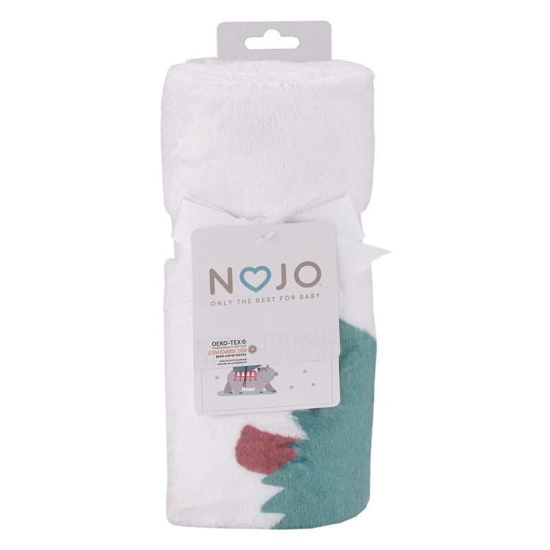 NoJo Bear White, Red, and Green "Santa's Little Helper" Christmas Photo Op Super Soft Baby Blanket, 3 of 5