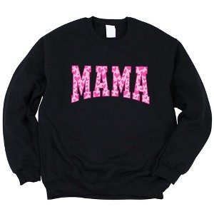 Simply Sage Market Women's Graphic Sweatshirt Mama Pink Hearts - 1 of 4