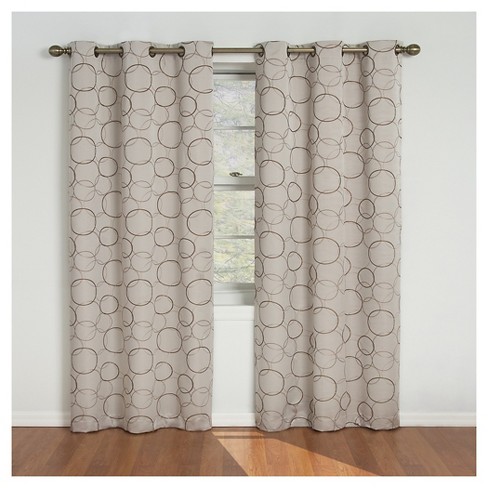 Set of 2 Panels Meridian Thermal Insulated Room Darkening Grommet Curtains 