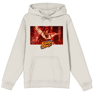 Shaman King Hao Asakura Fiery Background Long Sleeve Sand Men's Hooded Sweatshirt - 1 of 3