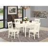 5-Piece Linen White Finish Solid Wood Top - Dining Room Set  (Seats-4) - 2 of 4