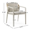 SKRAN Outdoor Dining Chair Set of 2,Wicker Rattan Woven Patio Chairs, Armchair Seating for Backyard Poolside Balcony,Waterproof seat and cushion,Gray - 3 of 4