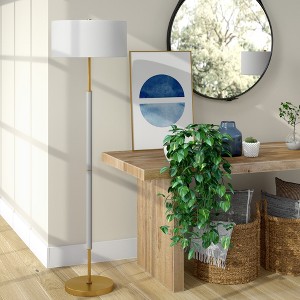 Hudson and Canal 2-Light Floor Lamp with Fabric Shade - 1 of 4