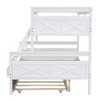 PAGED Twin over Twin Bunk Bed Modern Simple Pine Triple Bed Frame with Trundle and Storage Stairs for Bedroom - 3 of 4