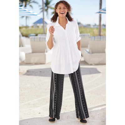 Azure Plus Size Rayon Pintucked Tunic Blouse, 5XL